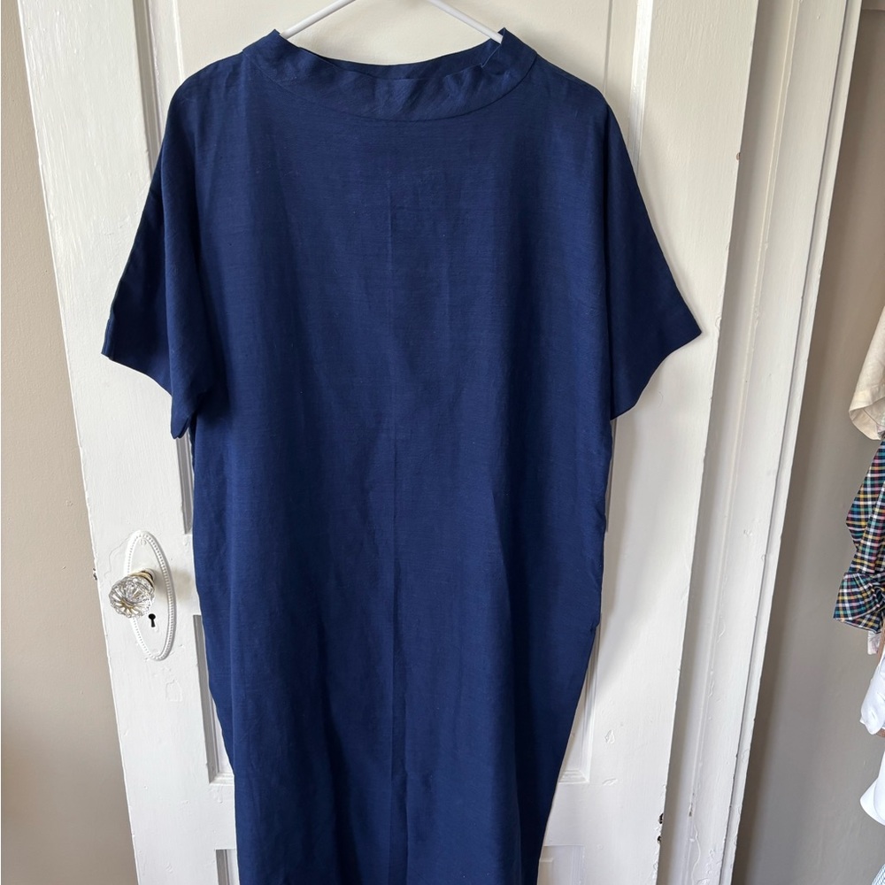 NWT 100% Cotton Runaway Bicycle Navy Blue Dress
